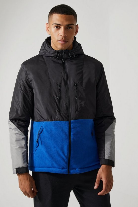 Lockere Colorblock Polar Fleece Jacke