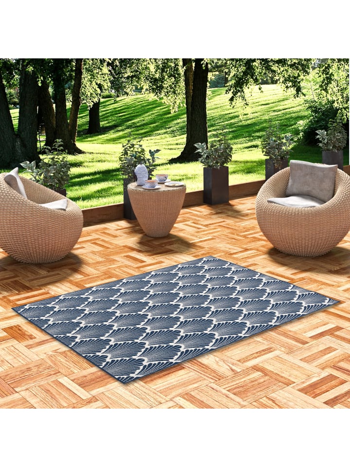 Pergamon In- und Outdoor Teppich Beidseitig Cape Cod Modern in Blau günstig kaufen