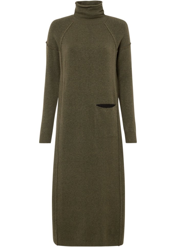 Strickkleid mit Tasche und recyceltem Polyester
