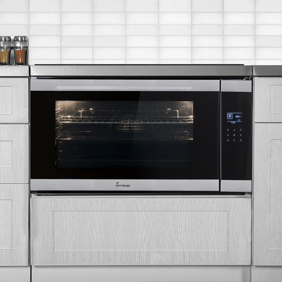 KKT KOLBE Einbaubackofen Backofen Elektroherd EB9105ED, DampfClean, 90cm / 96 l / TouchSelect / Drehspieß / Teleskopauszüge / ComfortClean