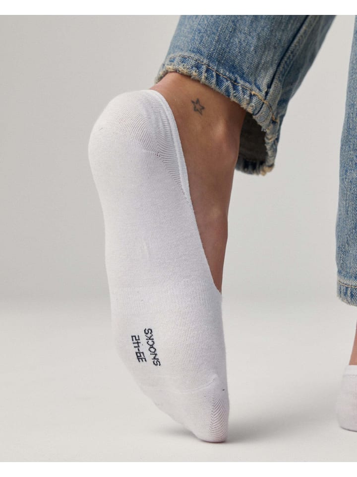 SNOCKS Mid Cut Füßlinge aus Bio-Baumwolle 6 Paar in Weiß günstig kaufen