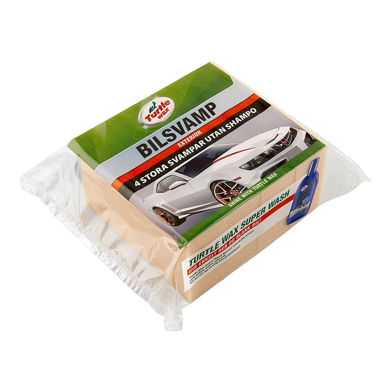 Turtle Bilsvamp 4-pk u/shampo, Turtle wax
