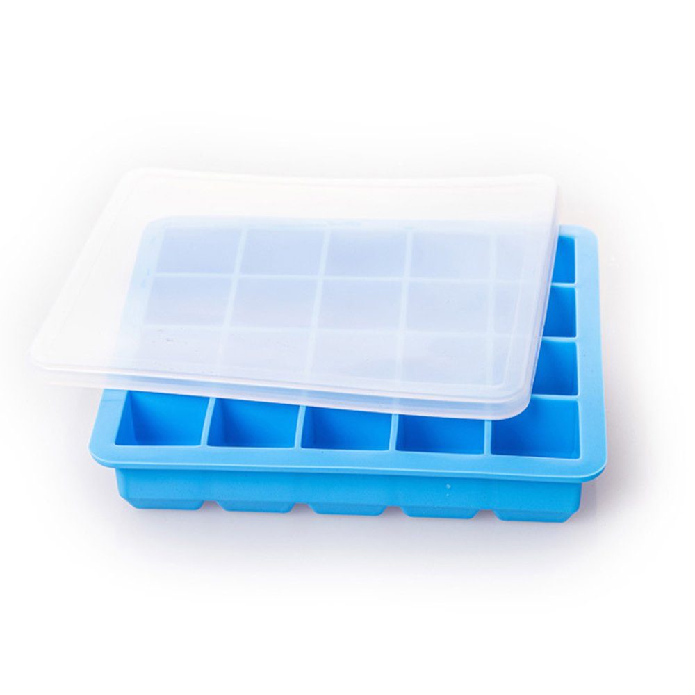 Questive Eiswürfelbehälter Eiswürfelbehälter mit Deckel zum Einfrieren Silikon Eiswürfelbox, Silikon, (1-tlg)