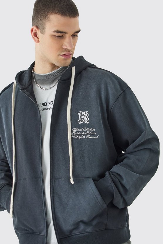 Tall kastiger Oversize Hoodie mit Dark Tropics Print