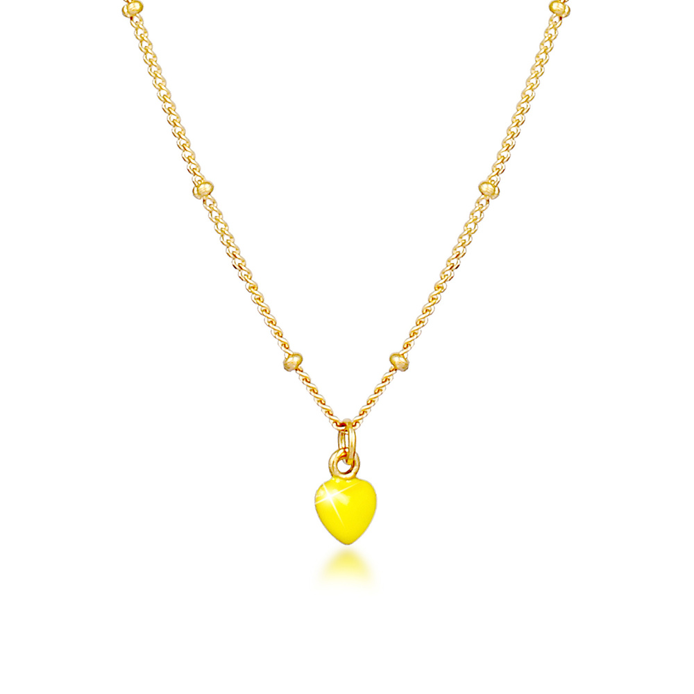 Elli Elli Collier Pendentif en forme de coeur pour dames avec émail en 925/1000 argent Bijoux