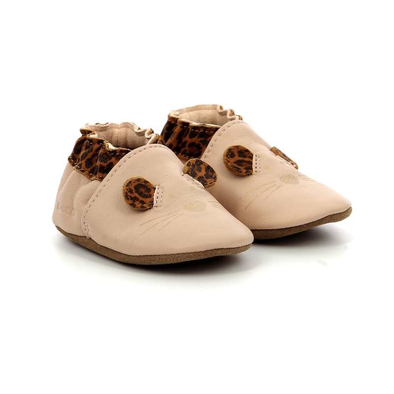 Chaussons cuir tannage vegetal Leo Mouse