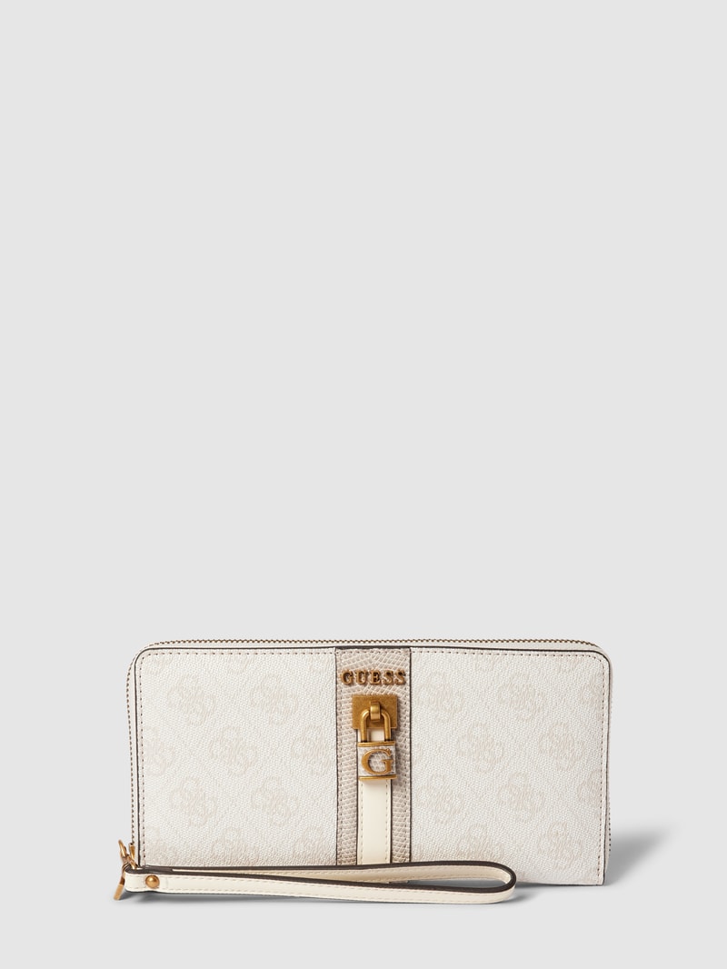 Portemonnaie mit Label-Details Modell 'GINEVRA' in stein