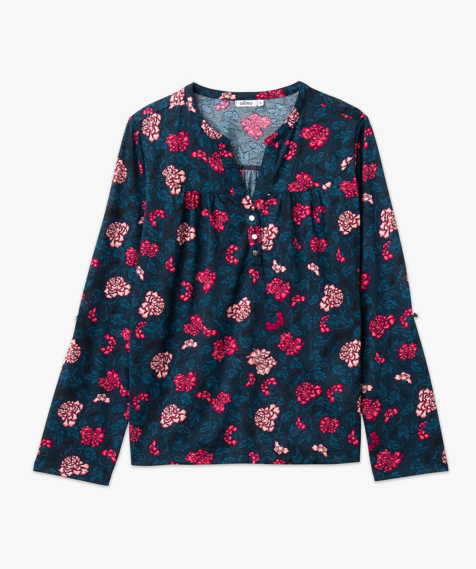 Tee-shirt à manches longues imprimé en polyester recyclé ... imprime | GEMO