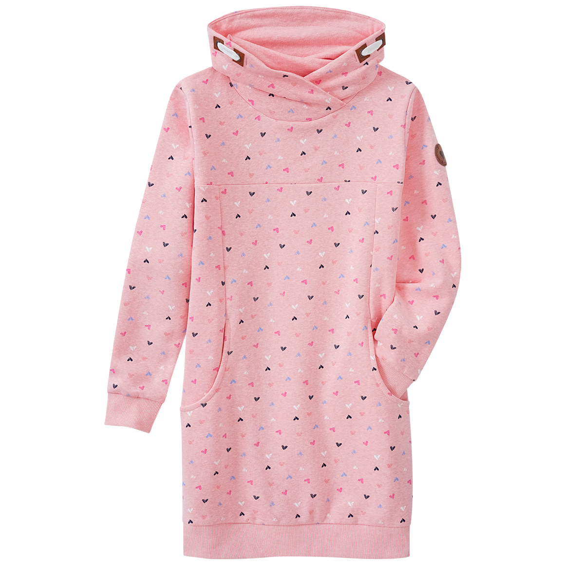 Mädchen Sweatkleid mit Schalkragen