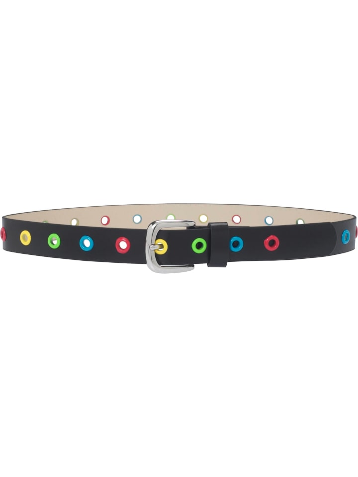 Playshoes PU-Gürtel mit Nieten in Schwarz günstig kaufen