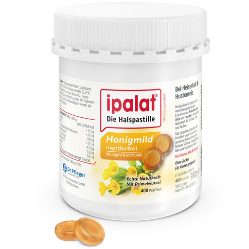 IPALAT Halspastillen honigmild o.Menthol zuckerfr.  400 St  Pastillen