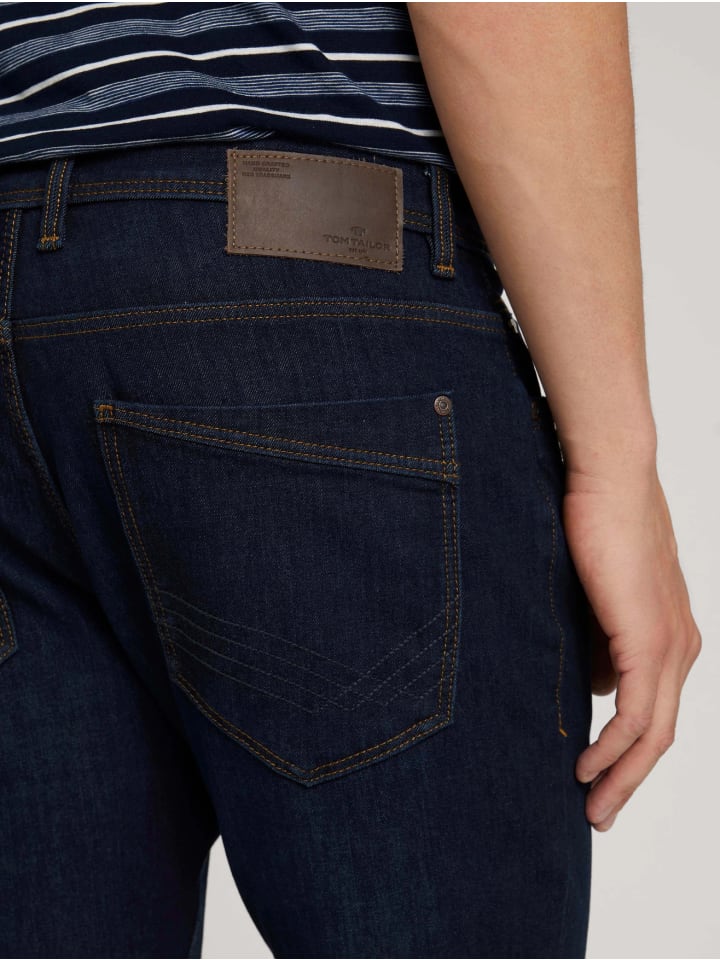 Tom Tailor Regular Slim Fit Jeans Basic Stretch Raw Hose JOSH in Blau günstig kaufen