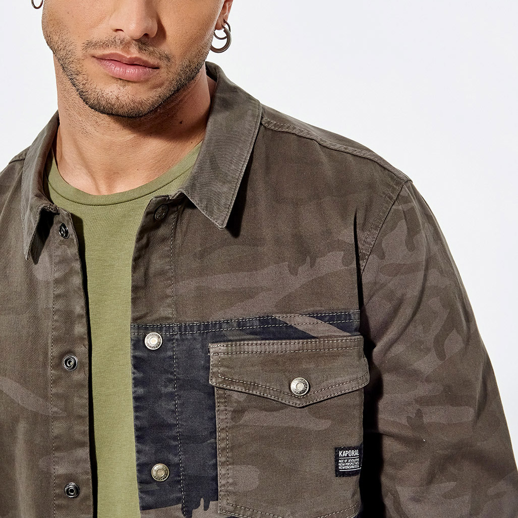 ASAP  Veste en jean régular kaki camouflage  Homme