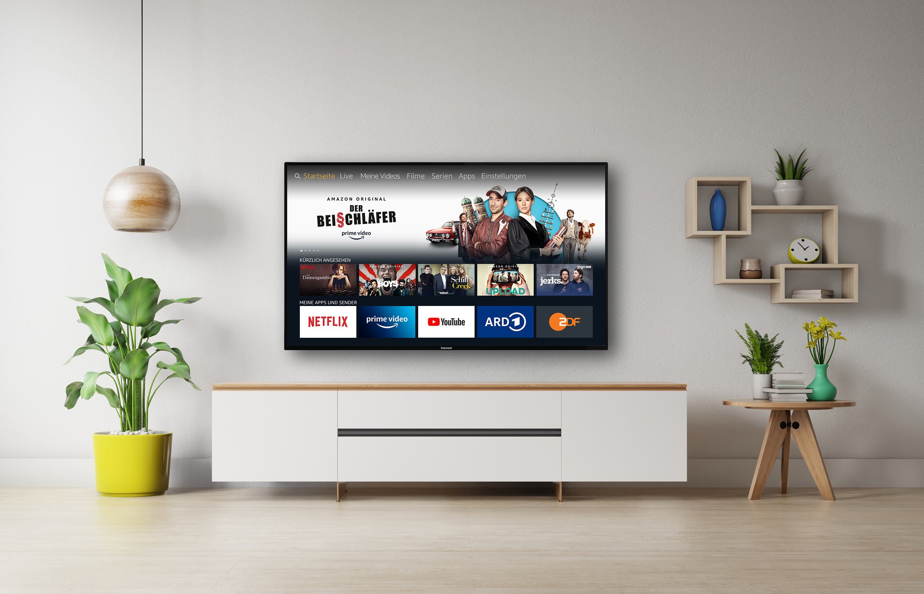 homeX UA43FT5505 LCD-LED Fernseher (108 cm/43 Zoll, 4K Ultra HD, Fire TV, HDR Dolby Vision, Triple-Tuner, Alexa)