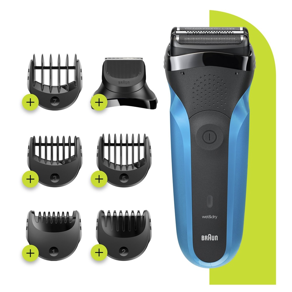 braun Braun S3 Shave&Style Rasoir Électrique Barbe Homme 3-En-1, Technologie Wet & Dry Rasoir Electrique