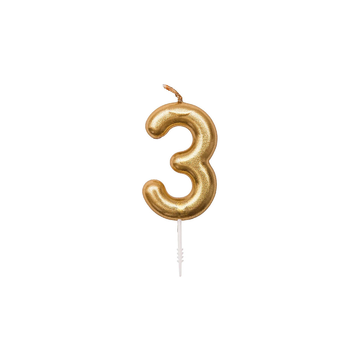 Zahlenkerze 3, Gold