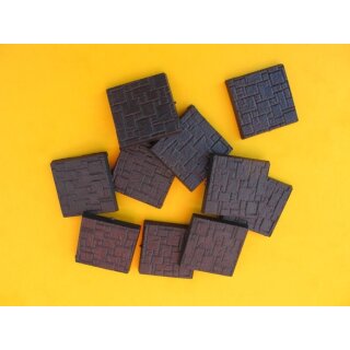 25mm x 25mm Eckbases texturiert inkl. Neodymfassung (10)