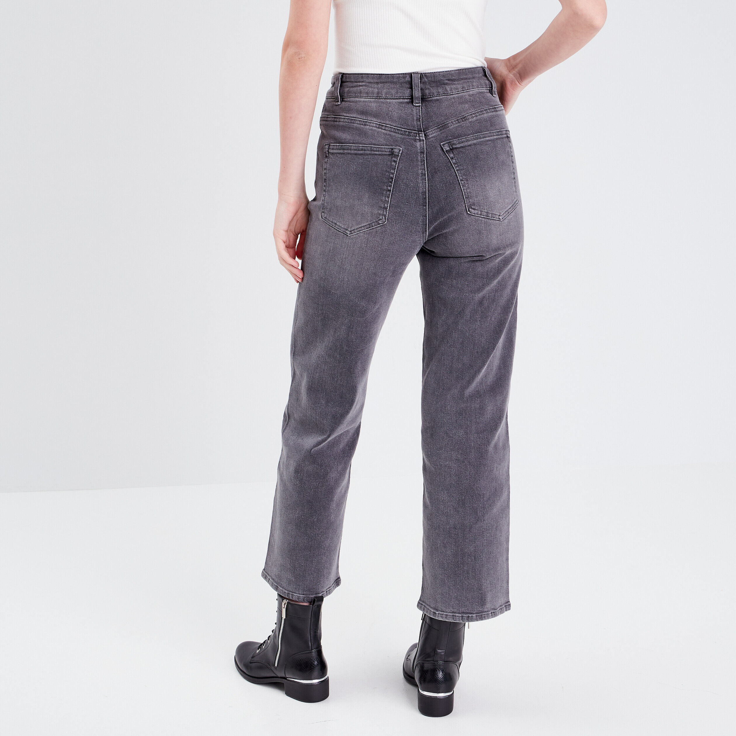 Jeans regular denim gris femme | Cache Cache