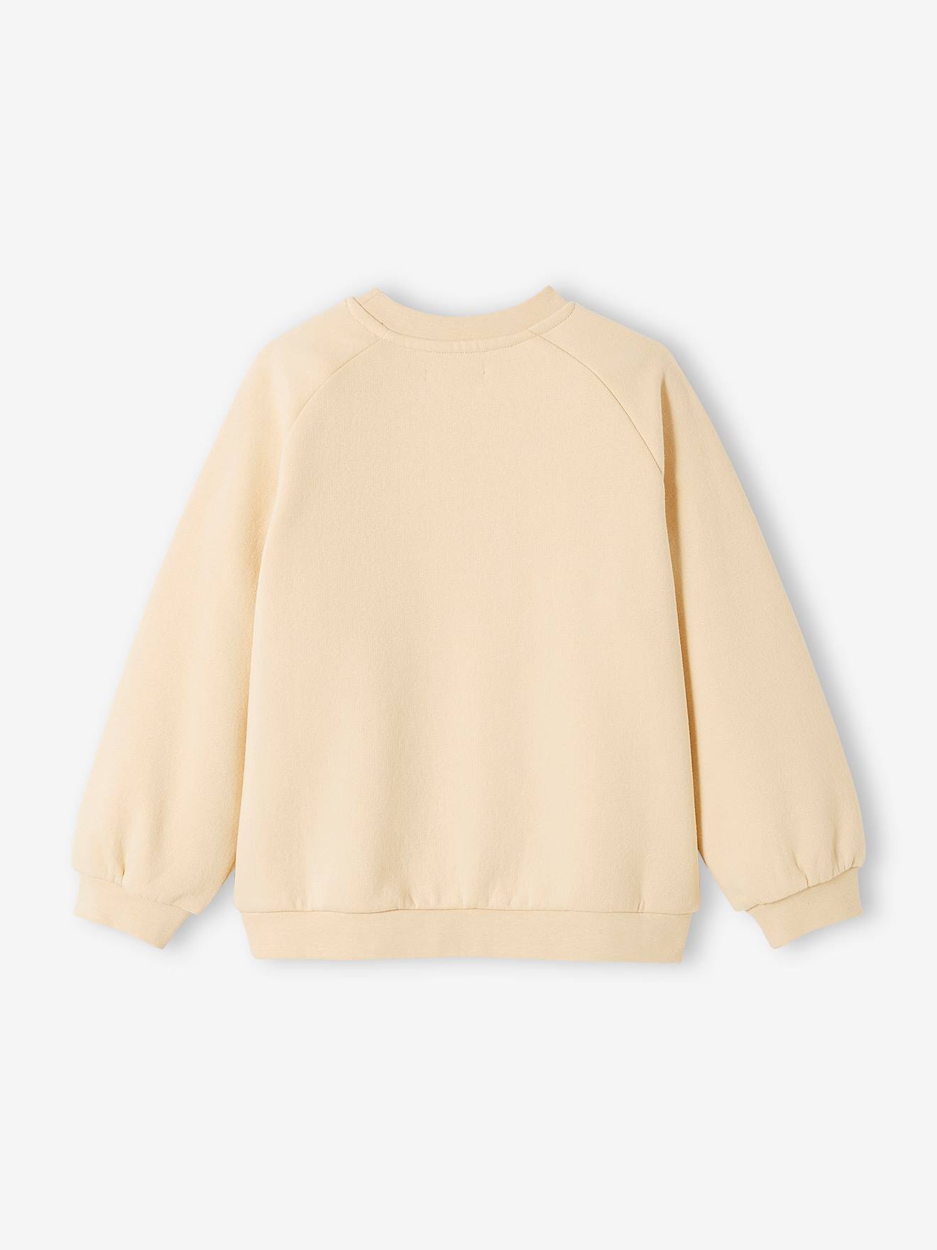 Sweat motif fantaisie fille beige