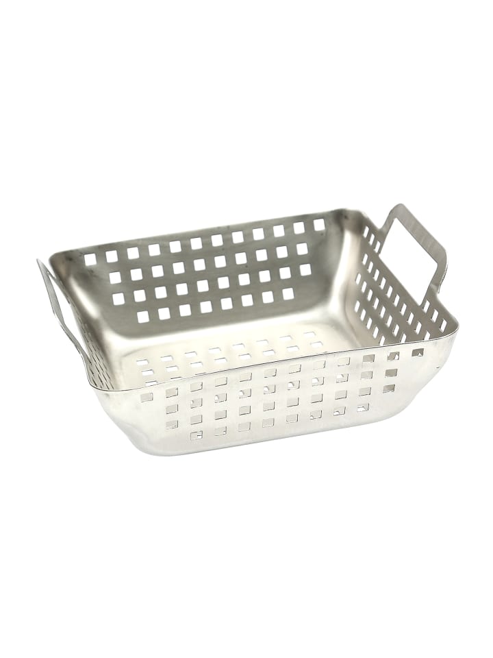 GAUMENKICK Gemüsekorb Grillschale Grillkorb Edelstahl H: 6,9cm in silber günstig kaufen onesize