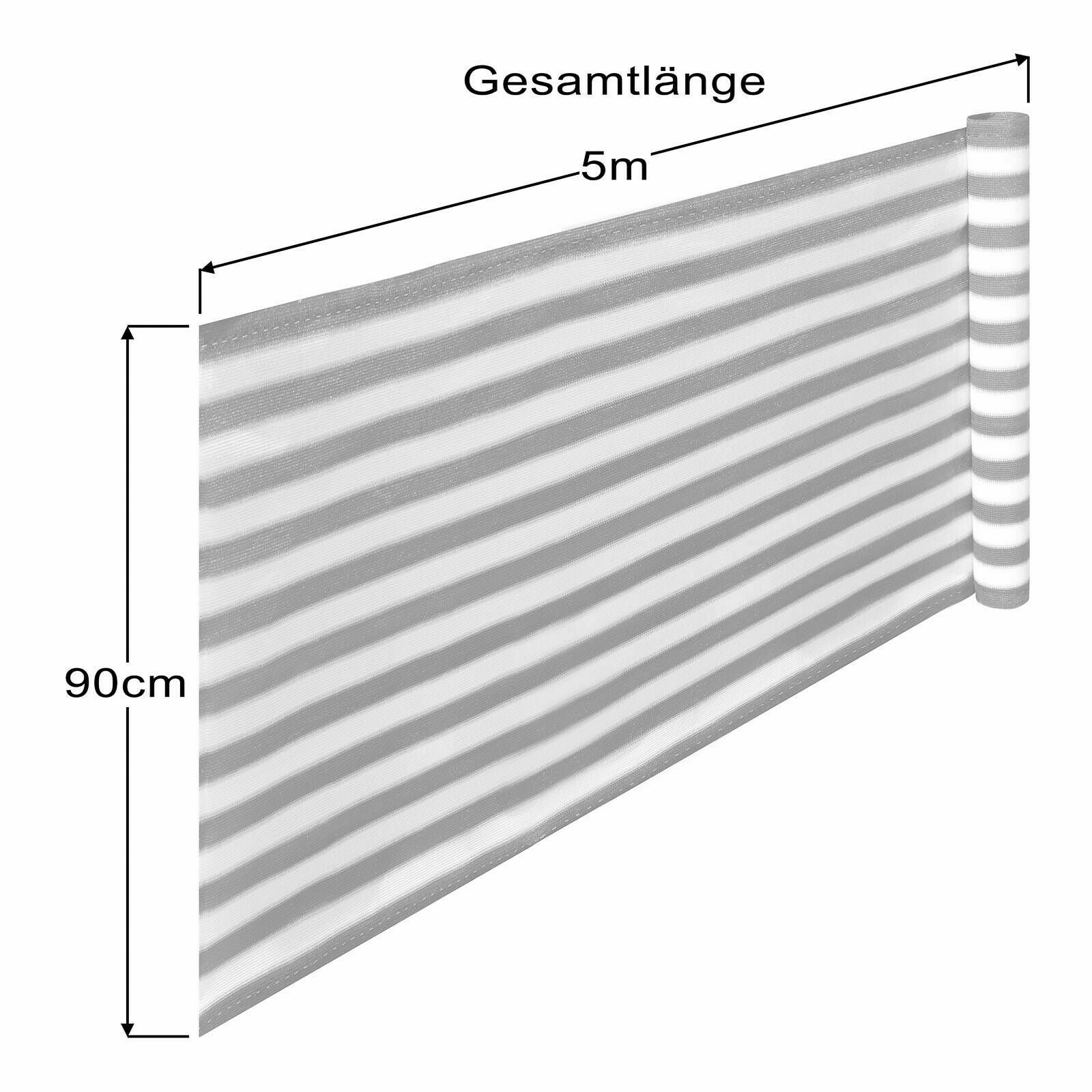 NYVI Balkonsichtschutz Balkon Sichtschutz ViewCover 90x500 cm - Ohne Bohren & Wetterfest HDPE (1-St) Balkonbespannung, Sichtschutz & Windschutz für Balkon, Terrasse, Zaun