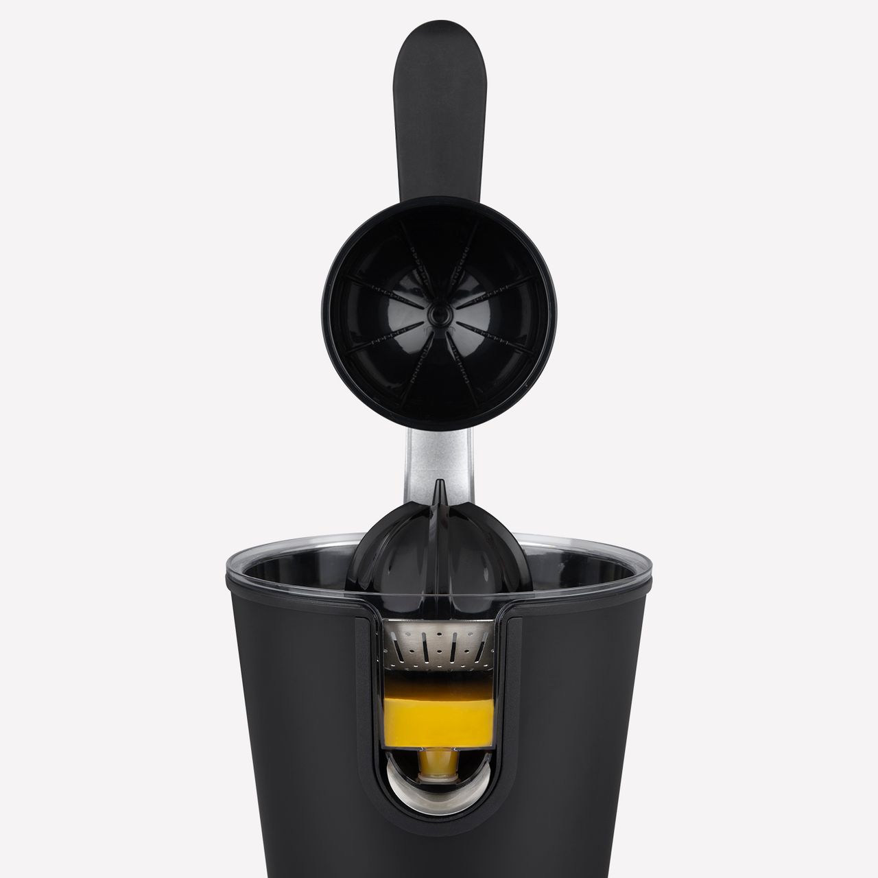H.Koenig Elektrische Zitruspresse AGR82 Edelstahl Mattschwarz, BPA-frei, Orangen-, Zitronen-, Grapefruitsaft, Schnell, Automatisch, Leise, Tropffreier Trinkschnabel, Spülmaschinengeeignet, 160 W