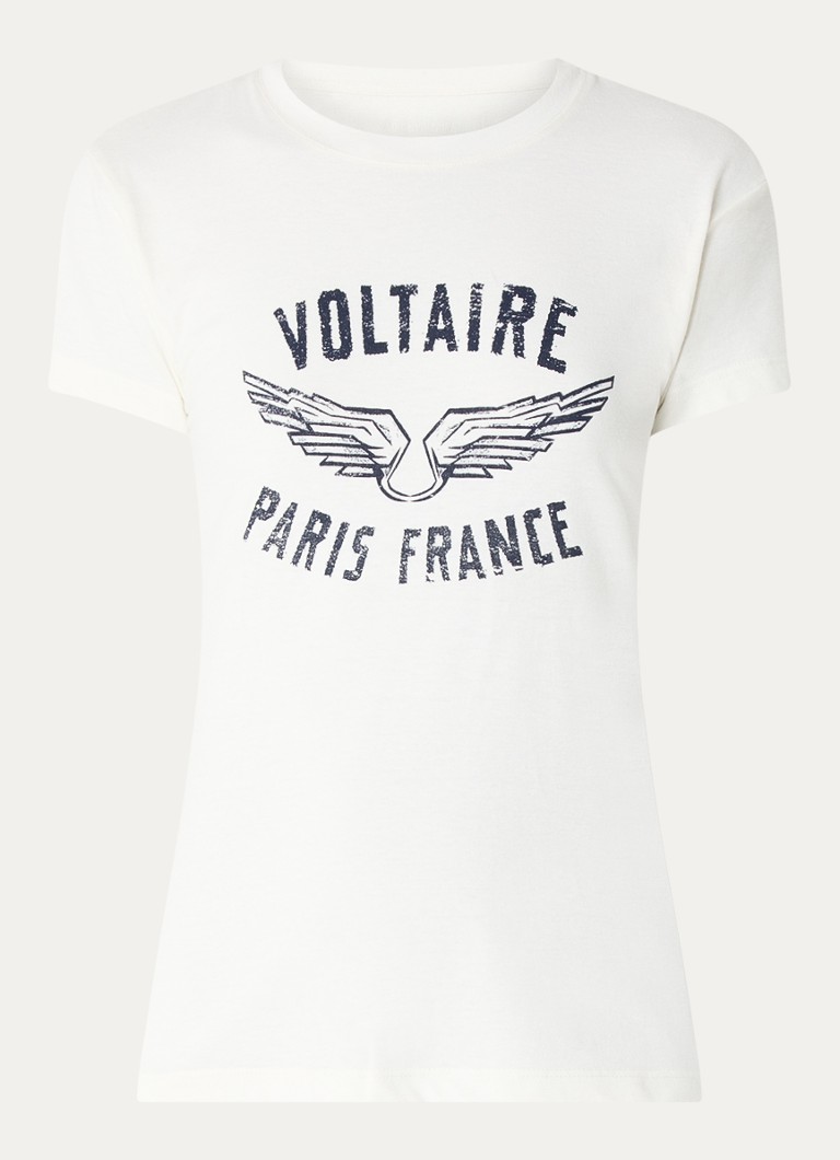 „Zadig&Voltaire Walk“ marškinėliai iš lino mišinio su logotipo spauda