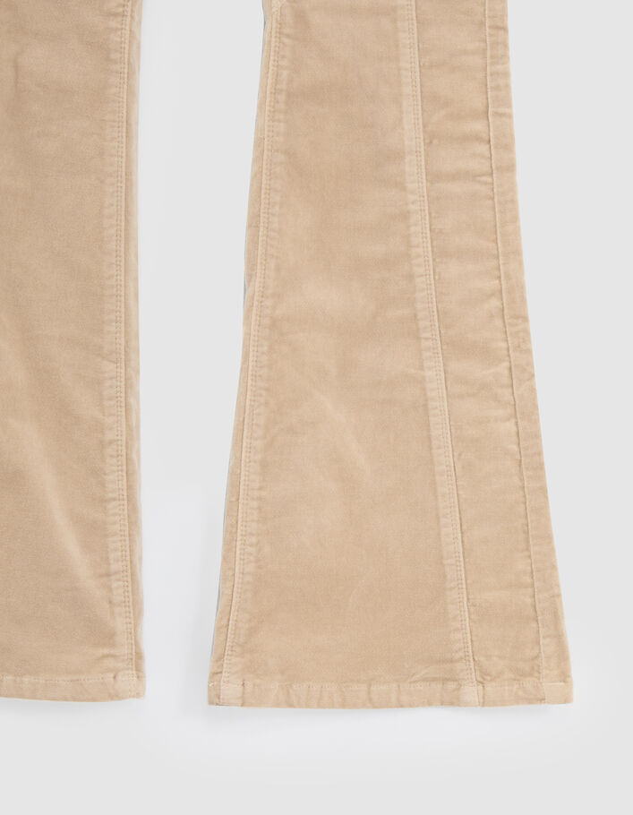 Pantalon FLARE beige taille basse en velours fille