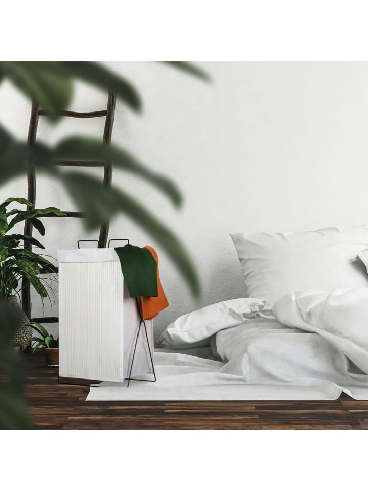 relaxdays Wäschekorb in Weiß - (B)38x (H)61 x (T)22 cm günstig kaufen onesize