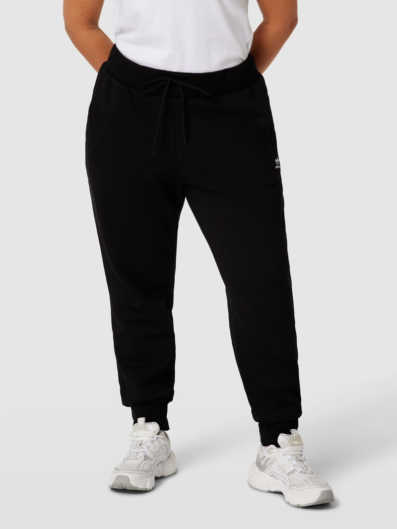 PLUS SIZE Sweatpants mit Label-Stitching in schwarz