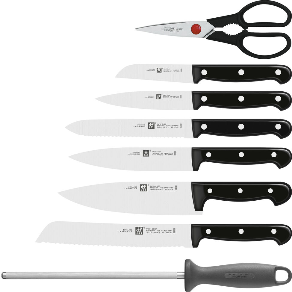 Messerblockset 9-tlg, Natur