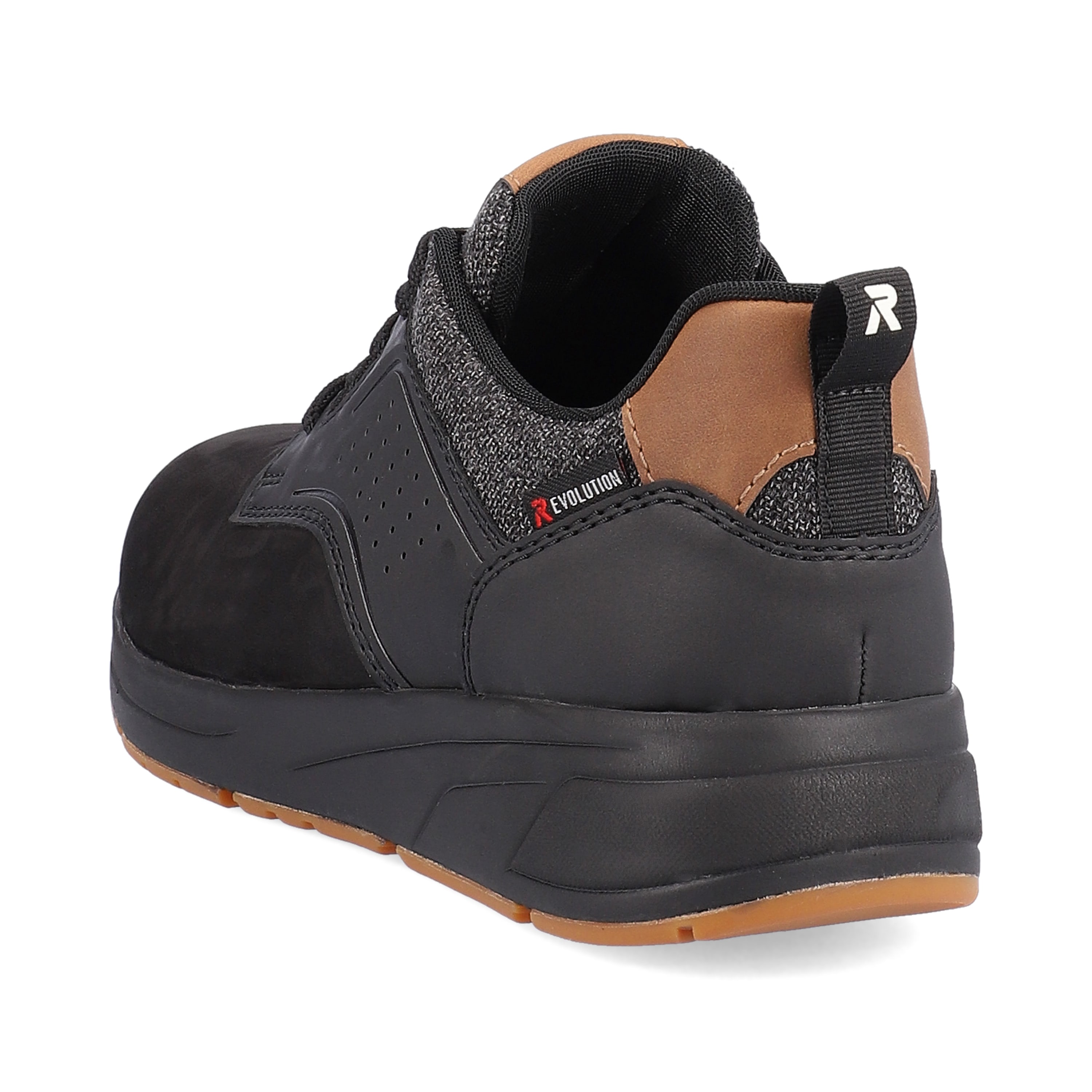 Rieker Herren Sneaker Low night-black wood-brown