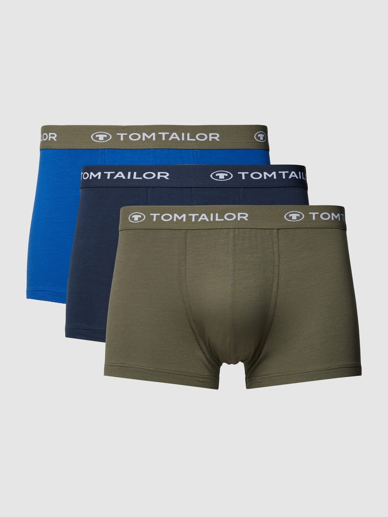 Pants mit elastischem Label-Bund Modell 'BUFFER' im 3er-Pack in blau