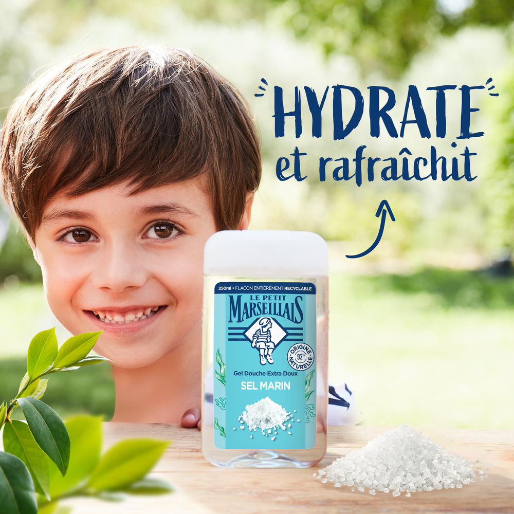 le petit marseillais Gel Douche Hydratant - Les P'tits Bonheurs - Sel Marin 250 ml Gel douche