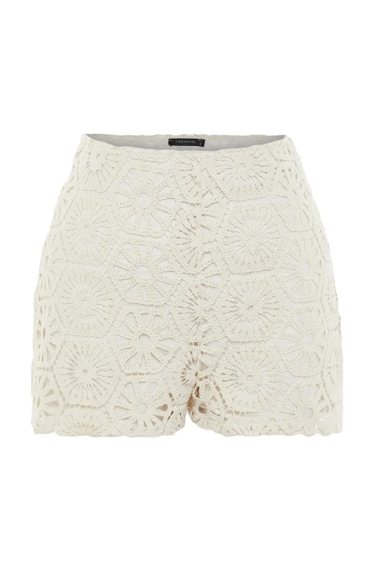 Trendyol Collection  Shorts - Ecru - Hoher Bund