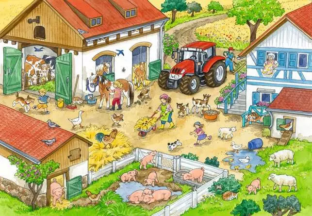 Kinderpuzzle ab 4 Jahren - Fröhliches Landleben - 24 Teile