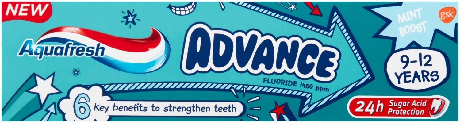 Aquafresh Advance tandpasta til børn 9-12 år