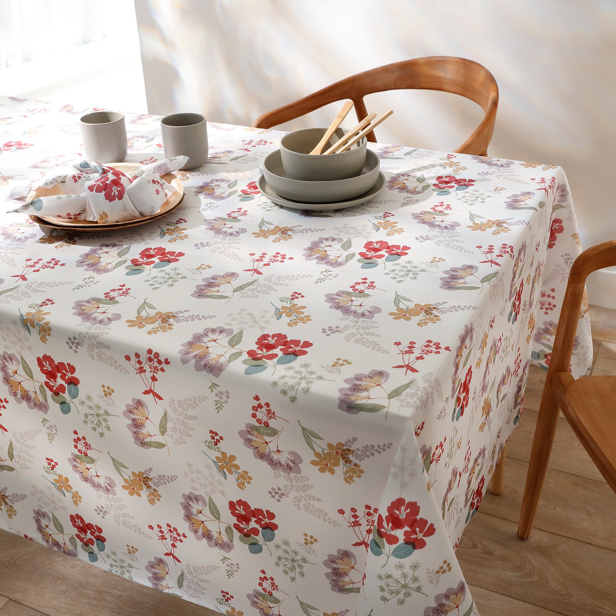 Nappe anti-taches motif floral