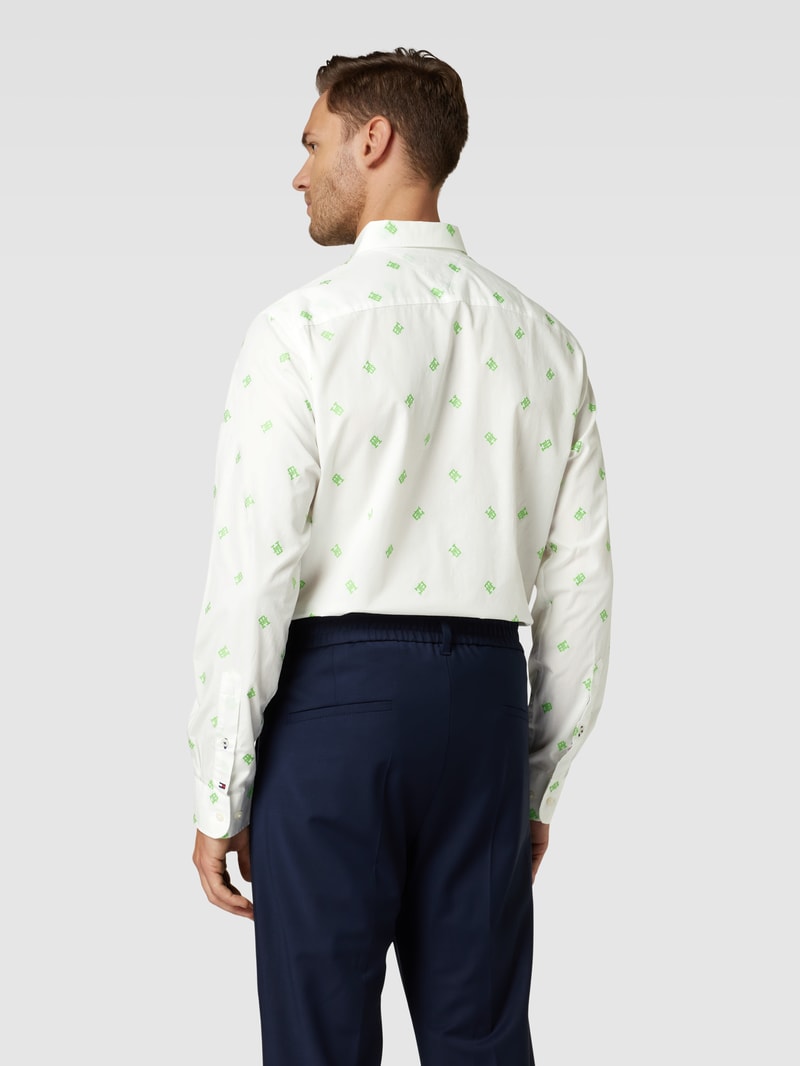 Freizeithemd mit Button-Down-Kragen Modell 'SPACED OUT MONOGRAM' in ecru