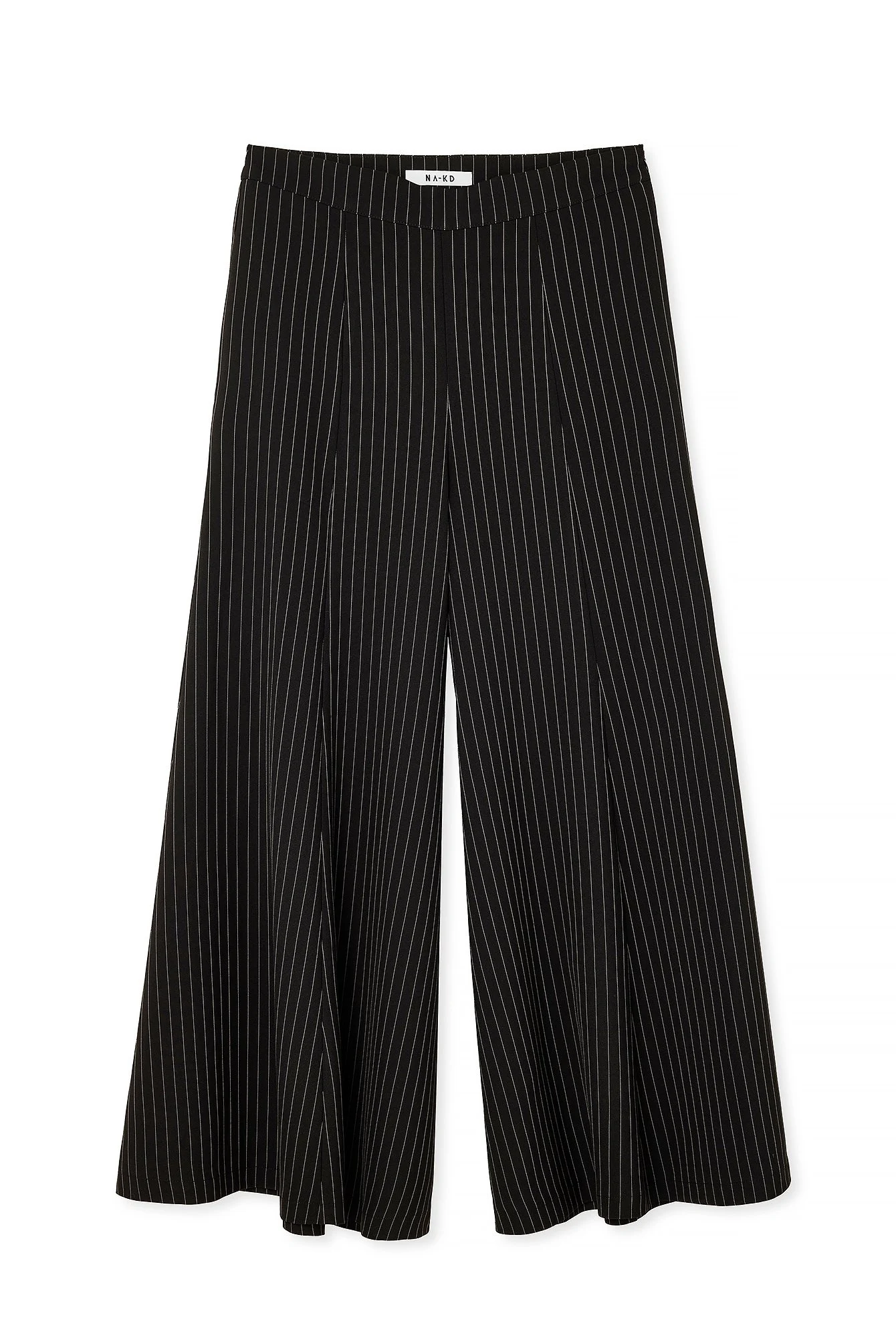 Weite Hose mit Nadelstreifen und mittlerem Bund