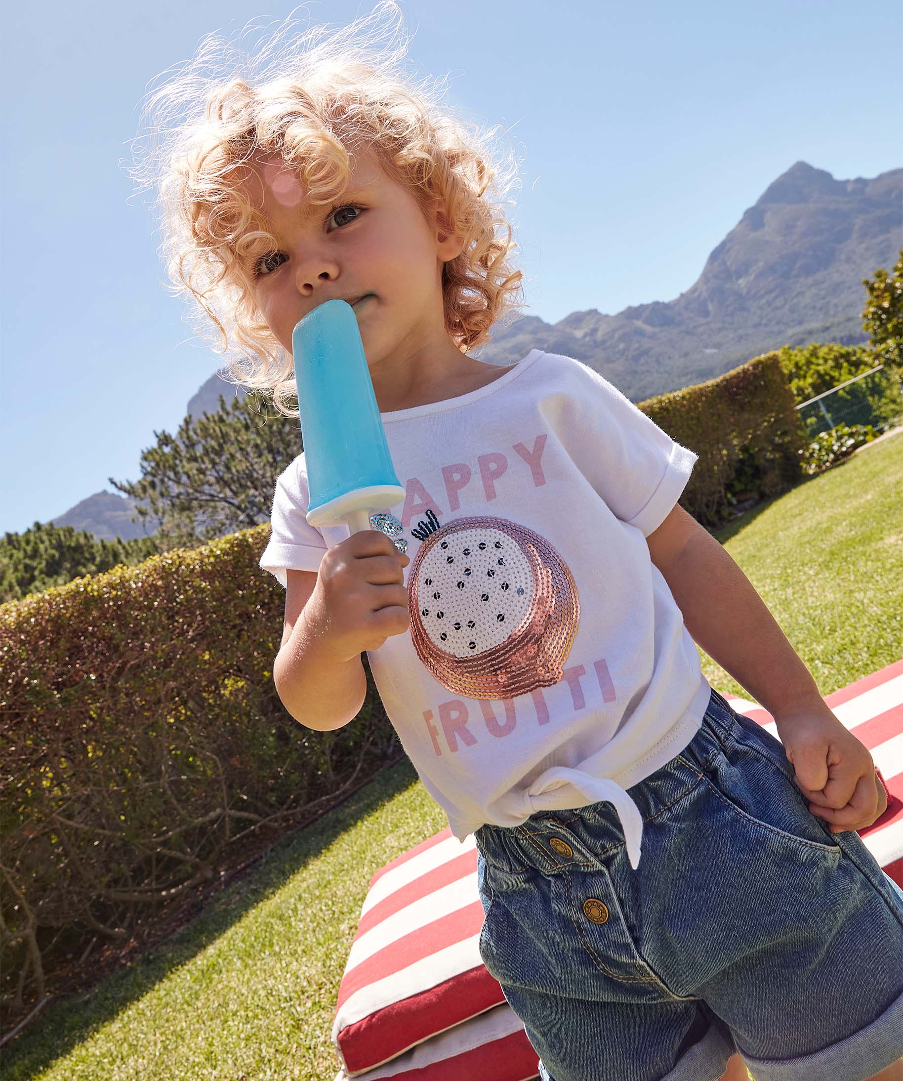 Tee-shirt bébé fille loose à manches courtes et motif bri... blanc | GEMO