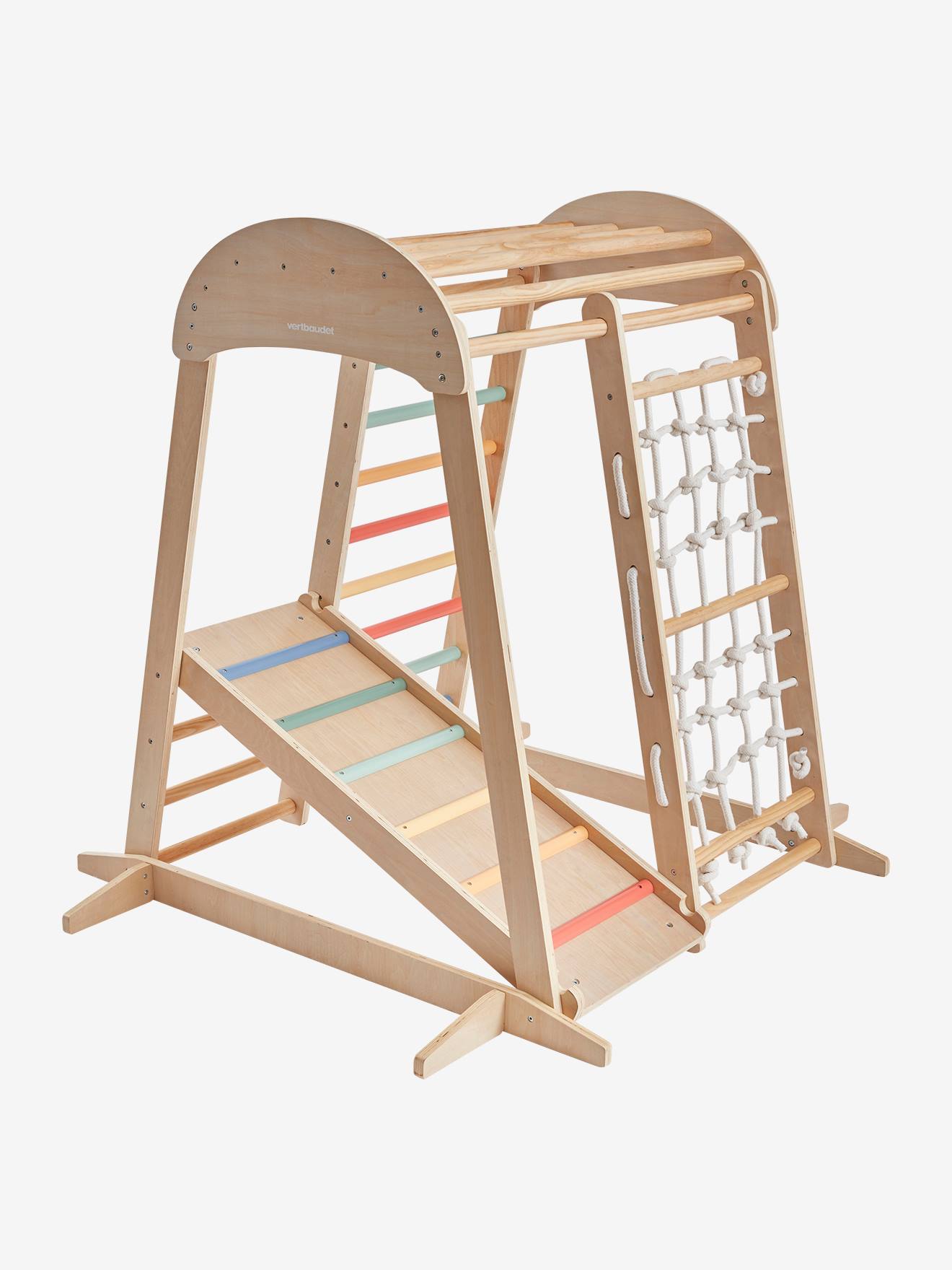 Vertbaudet Kinder Indoor-Klettergerüst, Holz FSC - natur