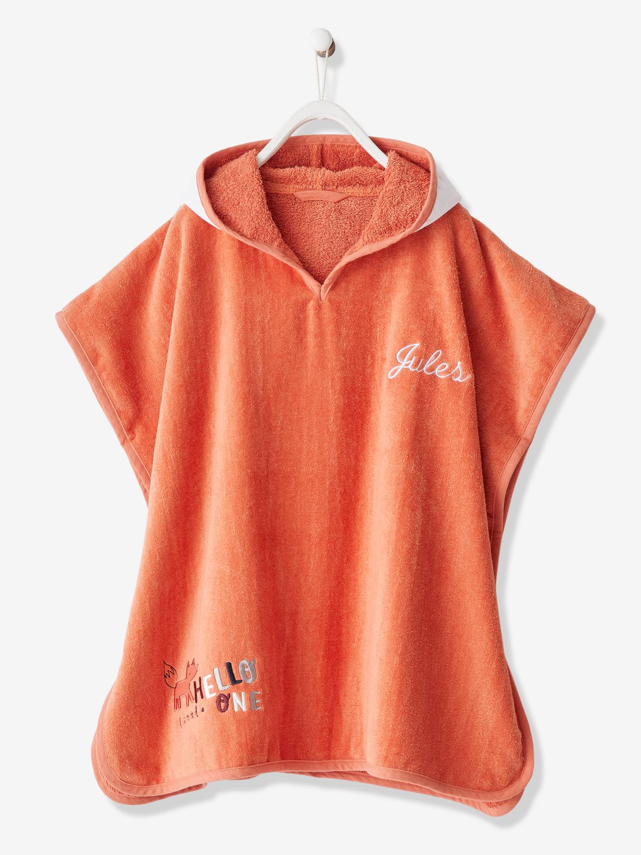 Vertbaudet Kinder Bade-Poncho, Fuchs-Kostüm Oeko-Tex, personalisierbar - ziegel