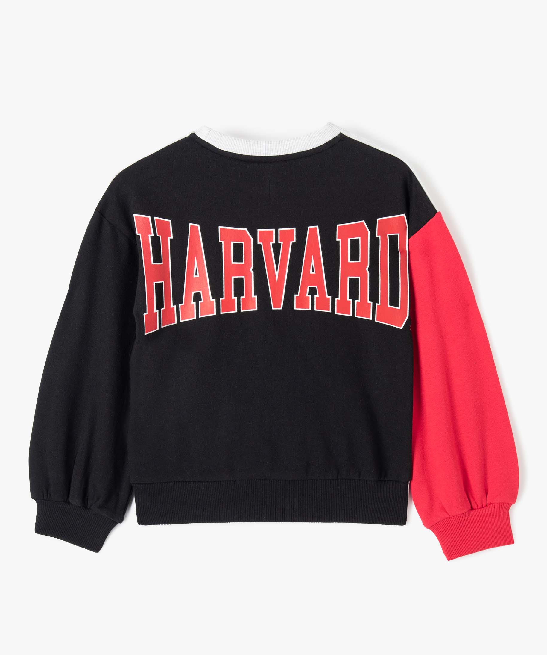 Sweat fille avec manches contrastantes - Harvard gris clair | GEMO