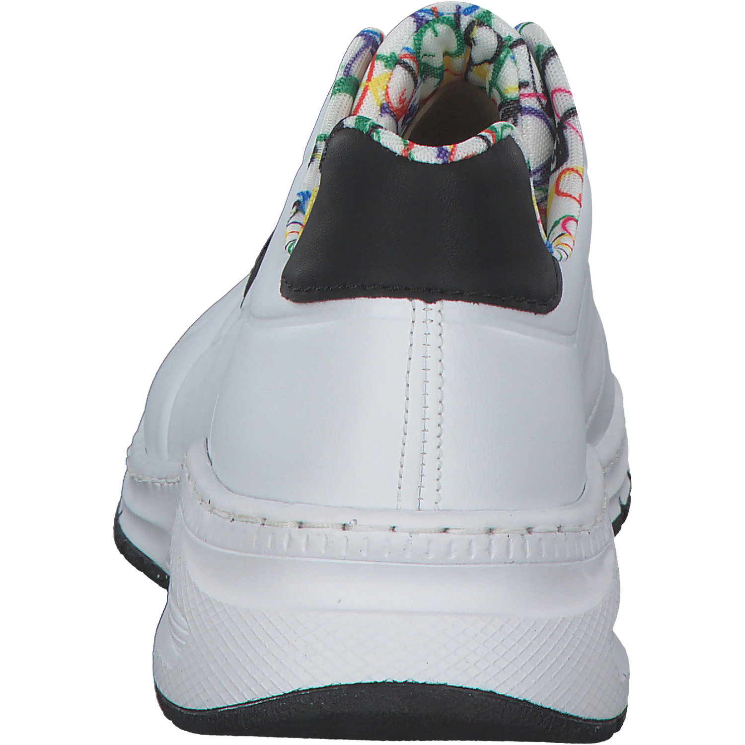 Rieker M4903, Sneakers Low, Damen, weiss/schwarz/weiss-multi