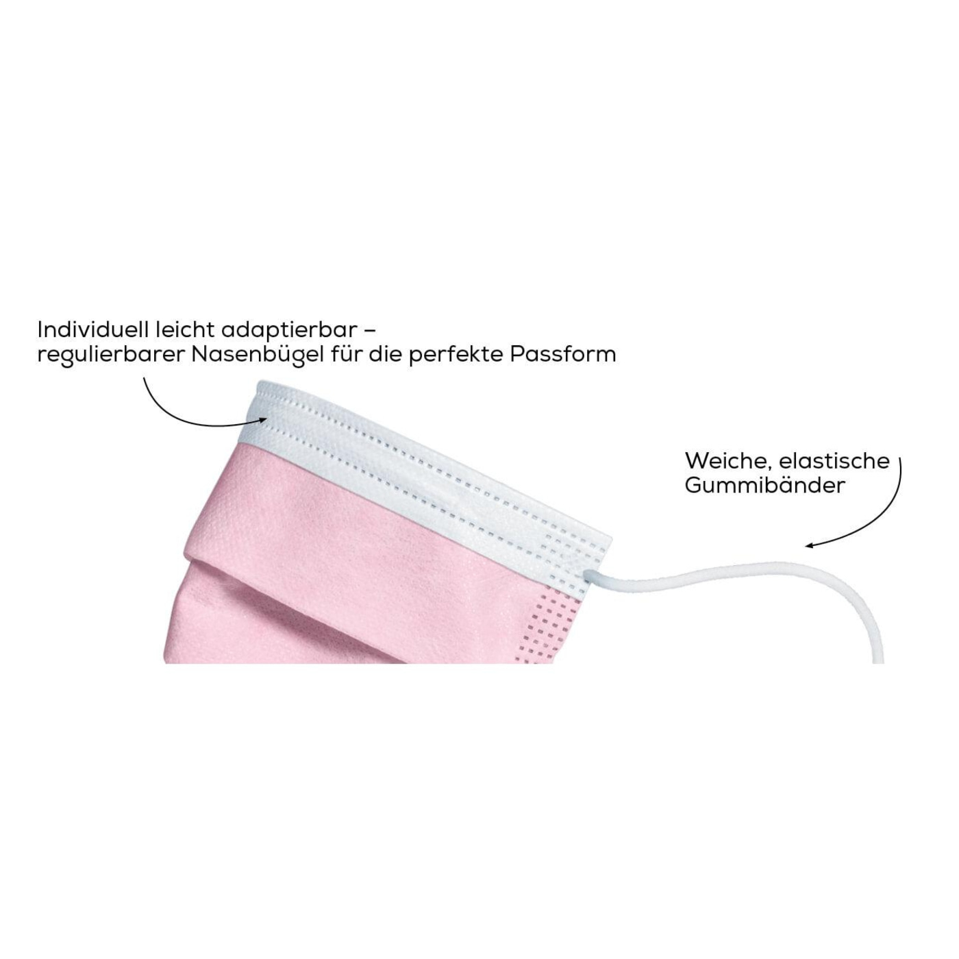 MM 15 OP-Maske Typ IIR Rosa - 10 Stk.-3-lagige medizinische Gesichtsmaske mit Tragekomfort & hohem Schutz - 10 Stk.