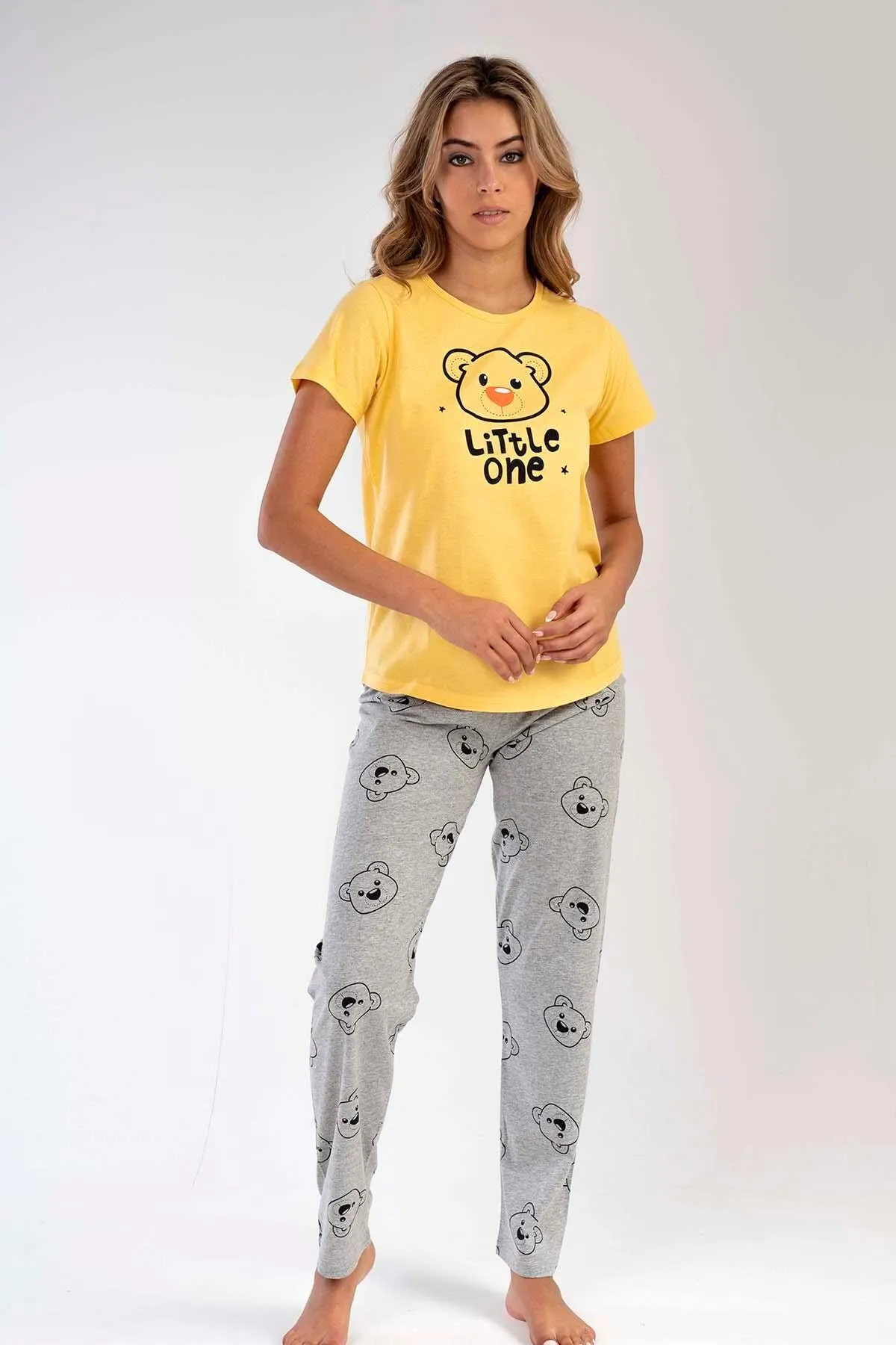 C&City  Kurzarm-Pyjama-Set Gelb-441021