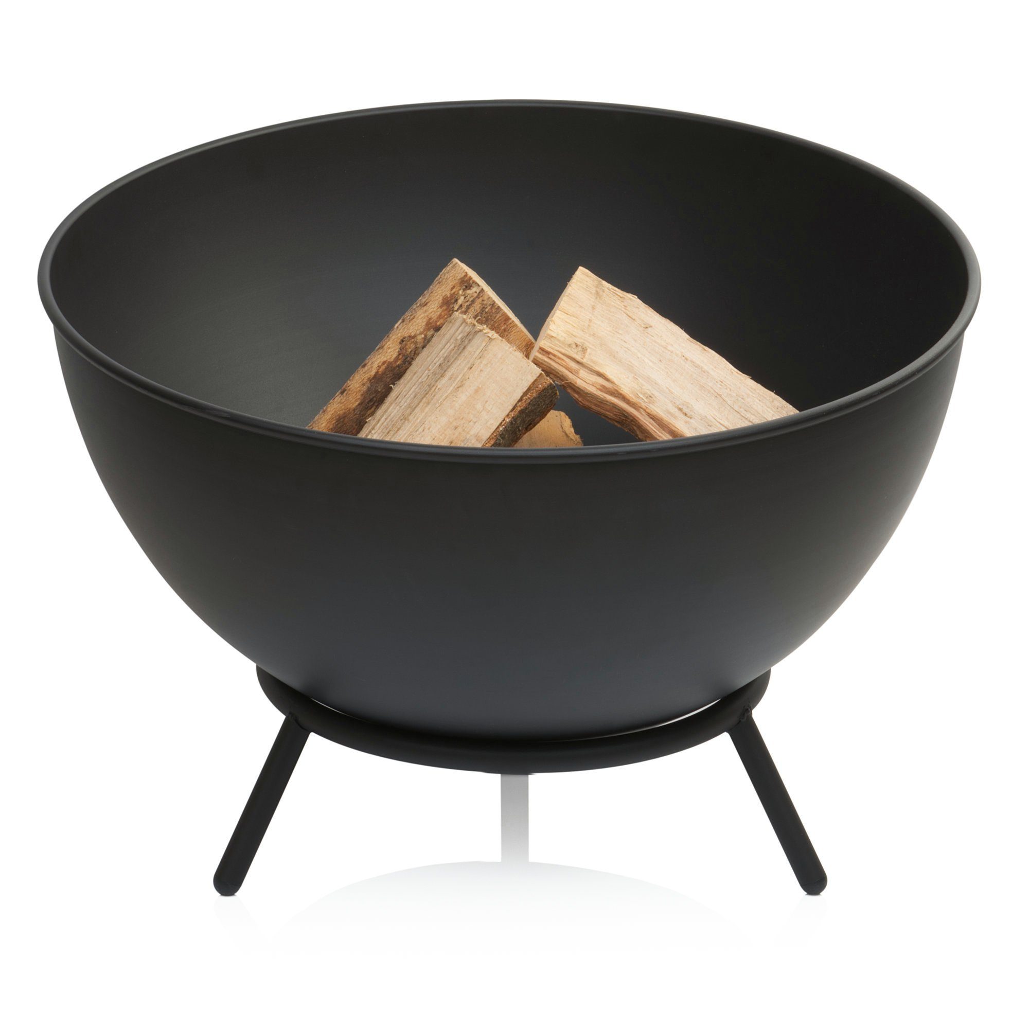 BBQ-Toro Feuerschale Ø 60cm, Schwarz, Kippbare Outdoor Feuerstelle mit drei Beinen, 2in1