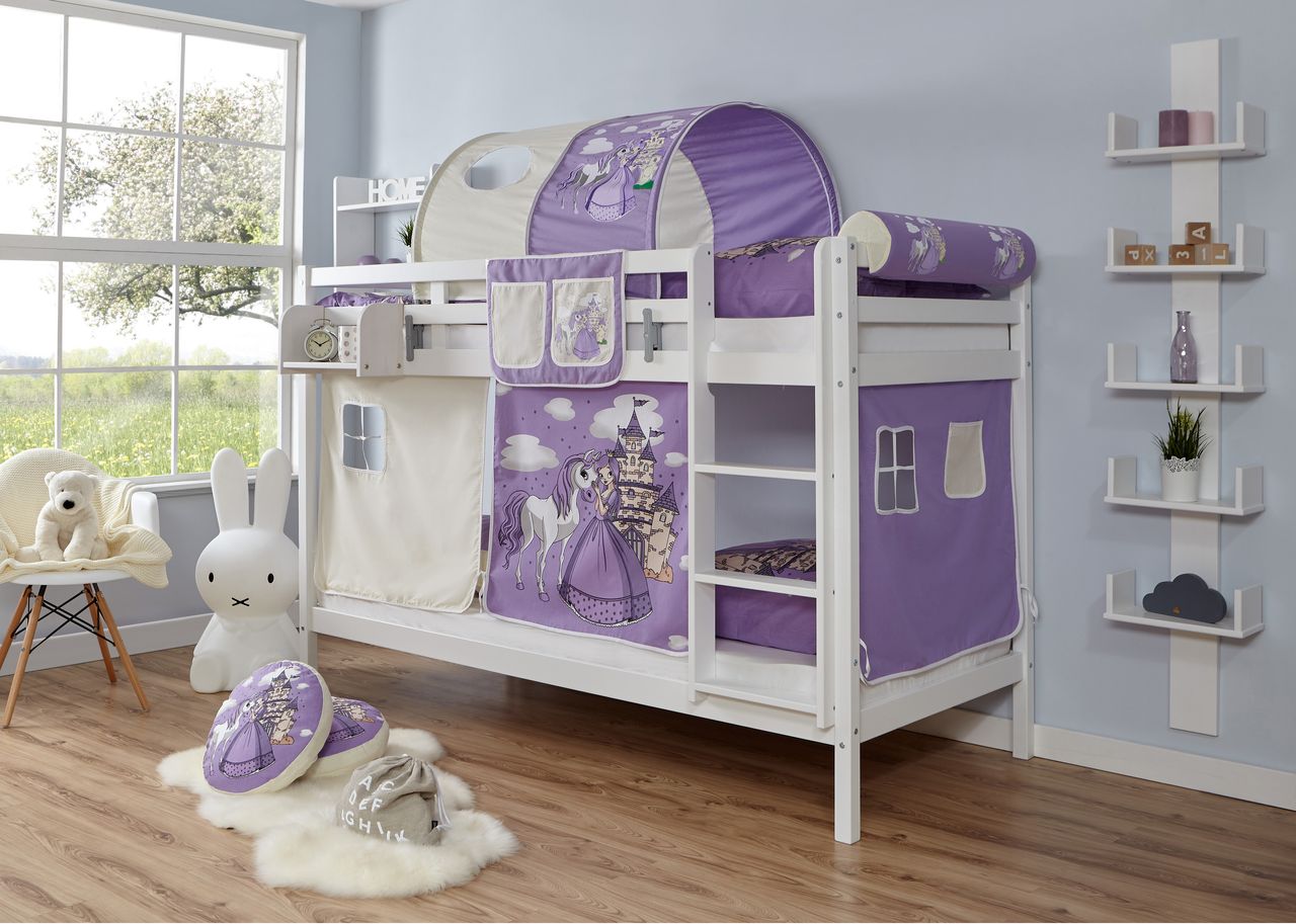 Ticaa Etagenbett Rene Buche weiß Horse-Lila,A3