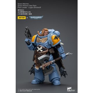 Warhammer 40k Actionfigur 1/18 Space Marines Space Wolves Claw Pack Pack Leader -Logan Ghostwolf 12 cm